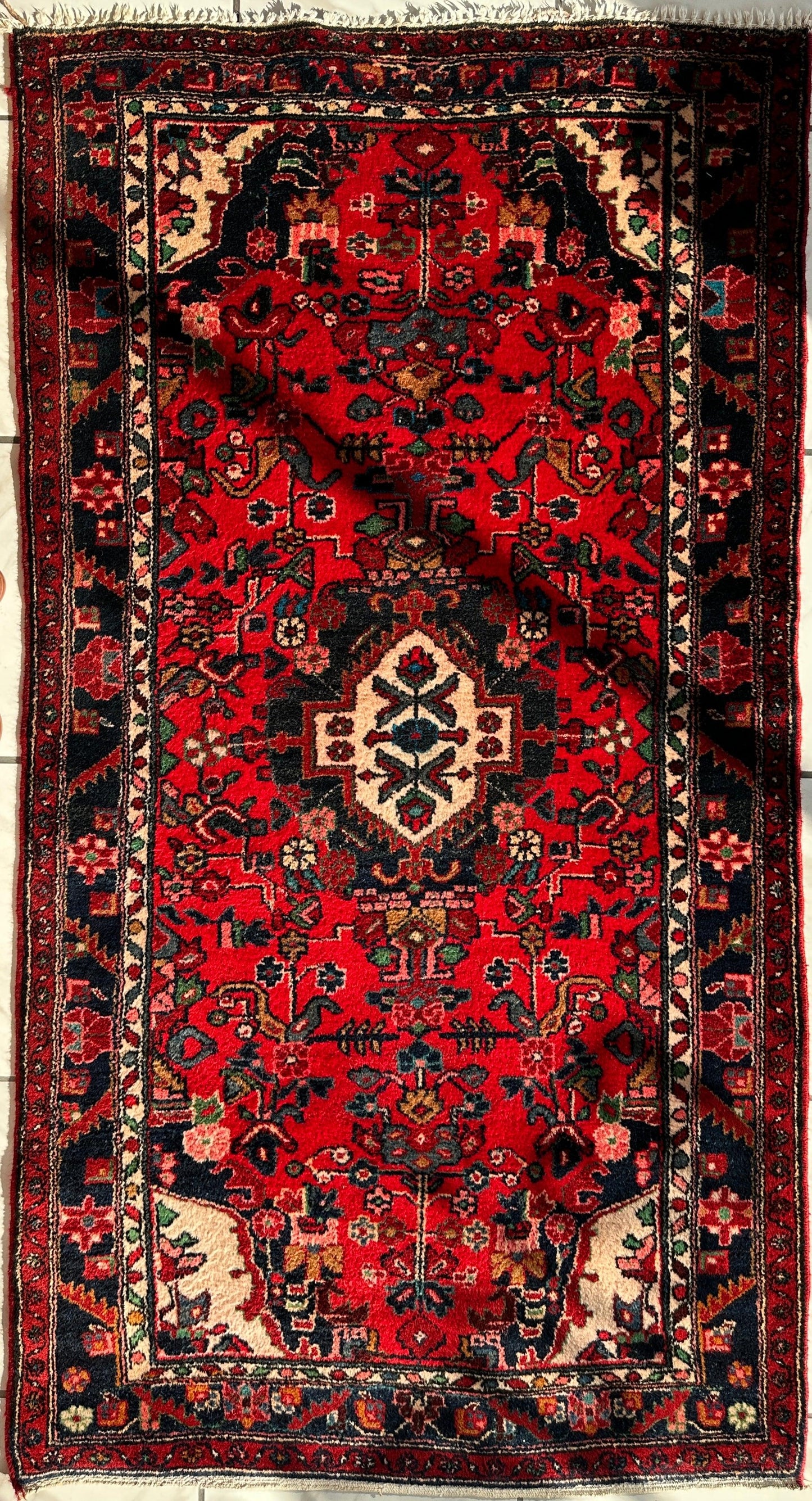 Hand-knotted Persian Hamadan wool Rug 3’8” x 6’4” - Nuvé