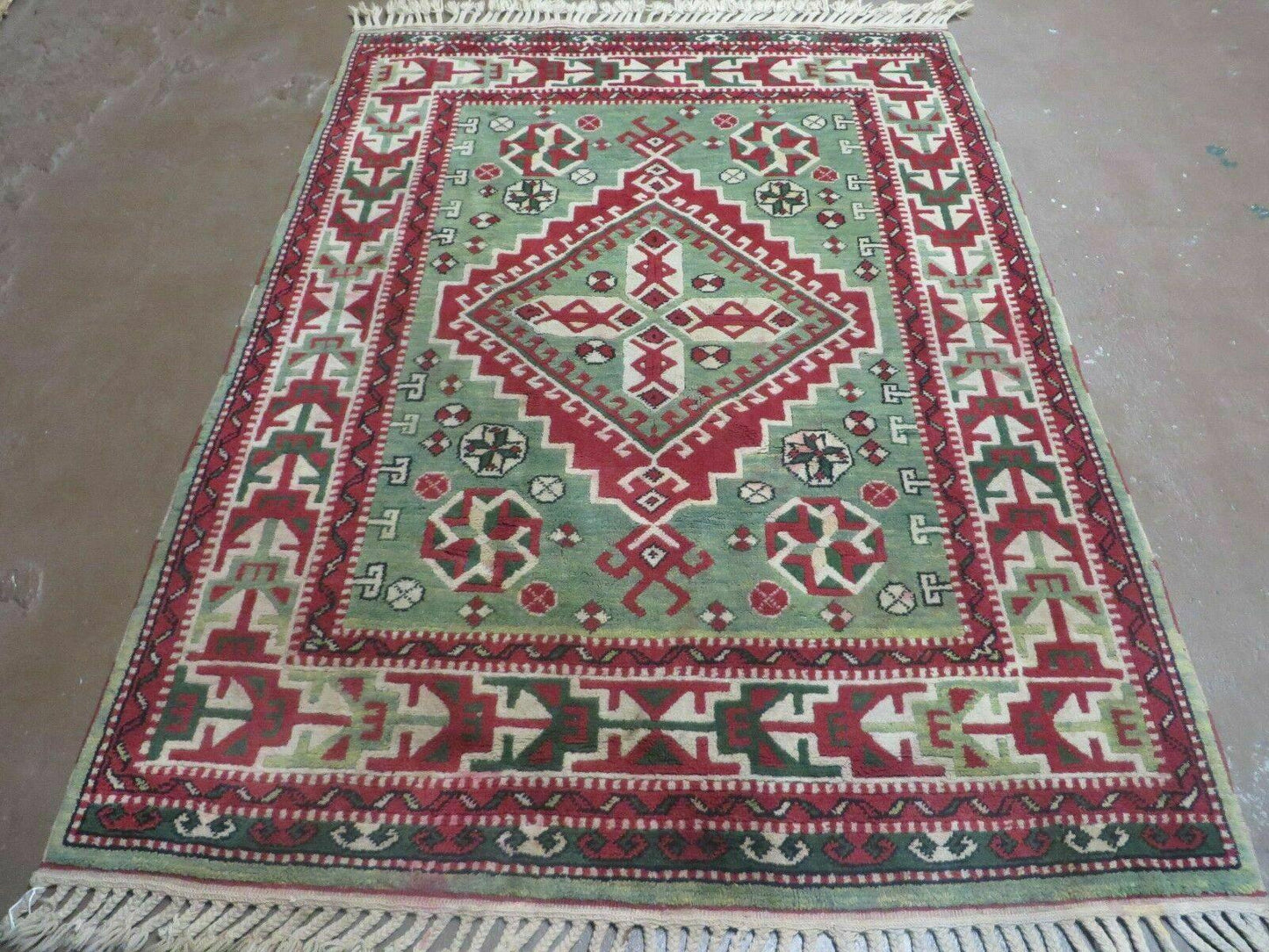 4' X 6' Vintage Handmade Turkish Kazak Design Wool Rug Carpet Nice - Nuvé