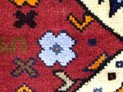 Small Persian Tribal Rug, Red and Ivory, Baluch Rug - Nuvé
