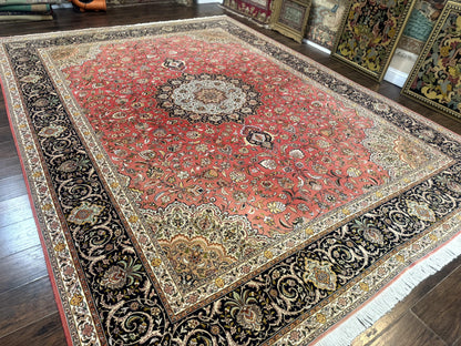 Persian Tabriz Rug 10x13 – Floral Medallion & Birds, Wool & Silk, 330 KPSI - Nuvé