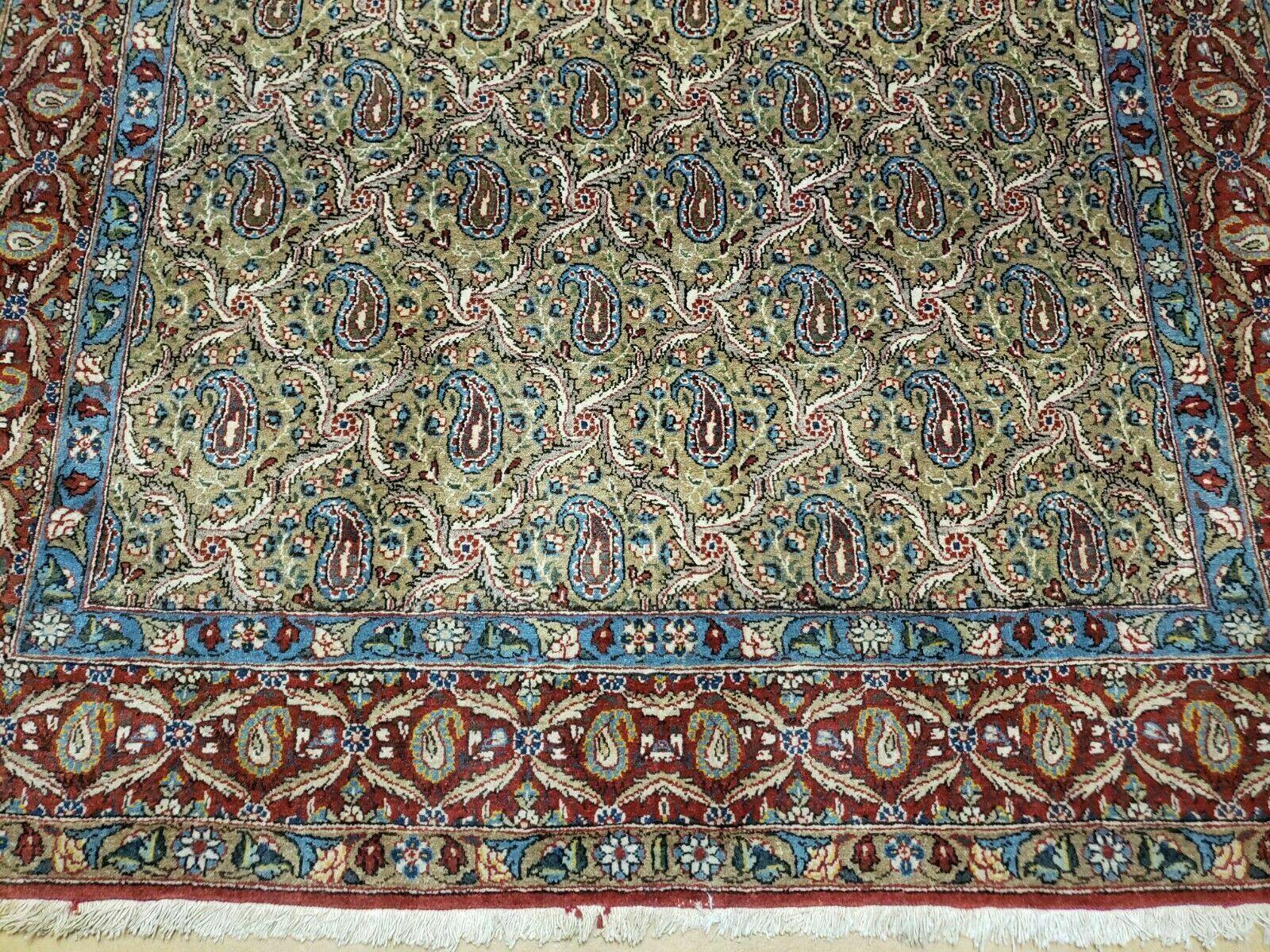 4' X 7' Handmade Turkish Wool Rug Paisley Hand Knotted Flowers One Of A Kind - Nuvé