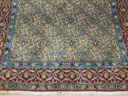 4' X 7' Handmade Turkish Wool Rug Paisley Hand Knotted Flowers One Of A Kind - Nuvé