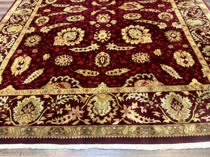 Indo Mahal Rug 9x12, Allover Pattern, Dark Red, Traditional Wool Area Rug - Nuvé