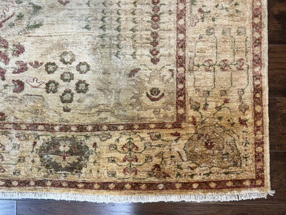 Pakistani Oushak Rug 6 x 9.6, Handmade Wool Peshawar Carpet, Farmhouse Rug - Nuvé
