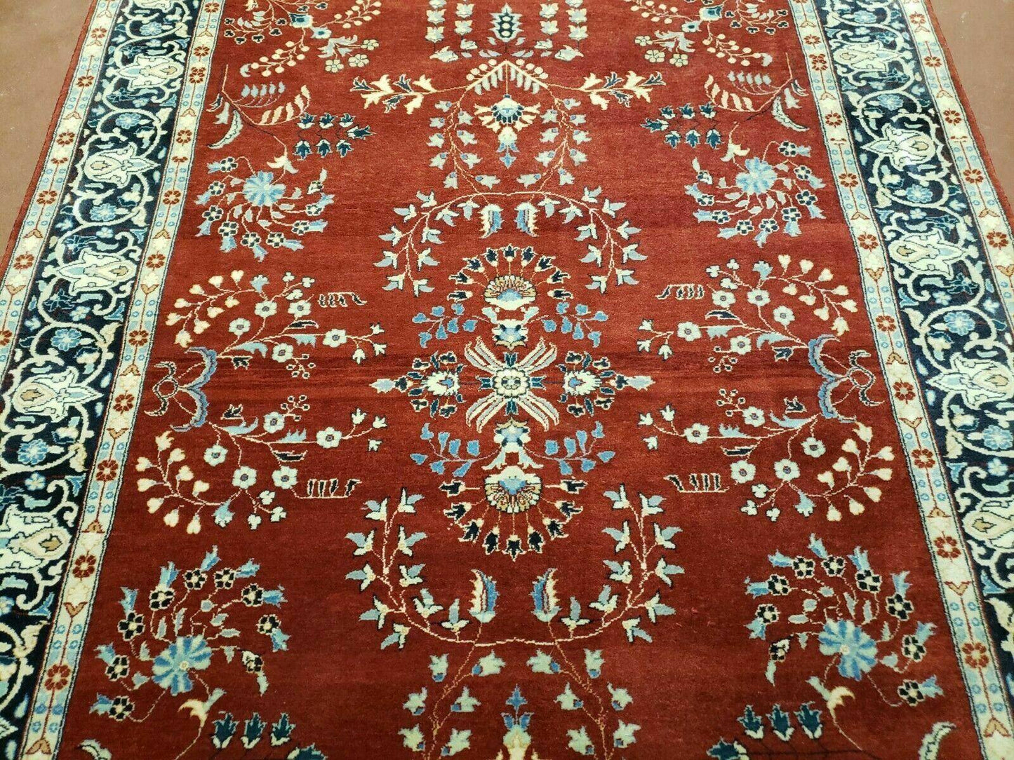 4' X 6' Vintage Handmade Pakistani Rug Highly Detailed Red - Nuvé