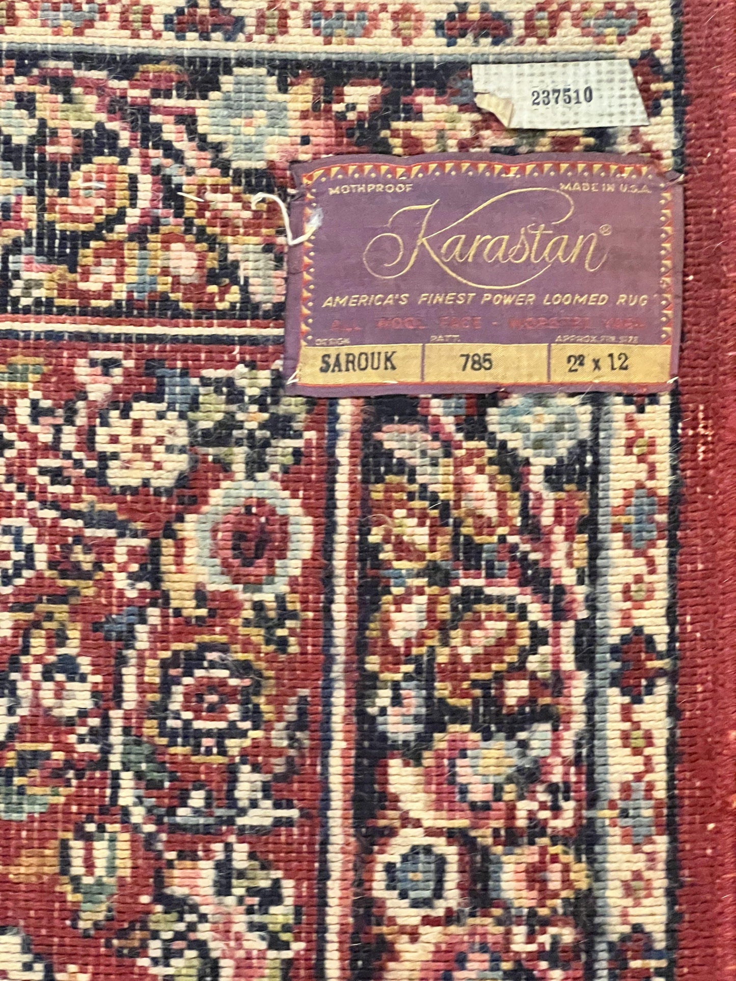 Antique Karastan Runner Rug 2x12, Karastan Sarouk #785, Original Collection, 700 Series, 2 x 12 Runner for Hallway, Wool Karastan Rug, Rare - Nuvé