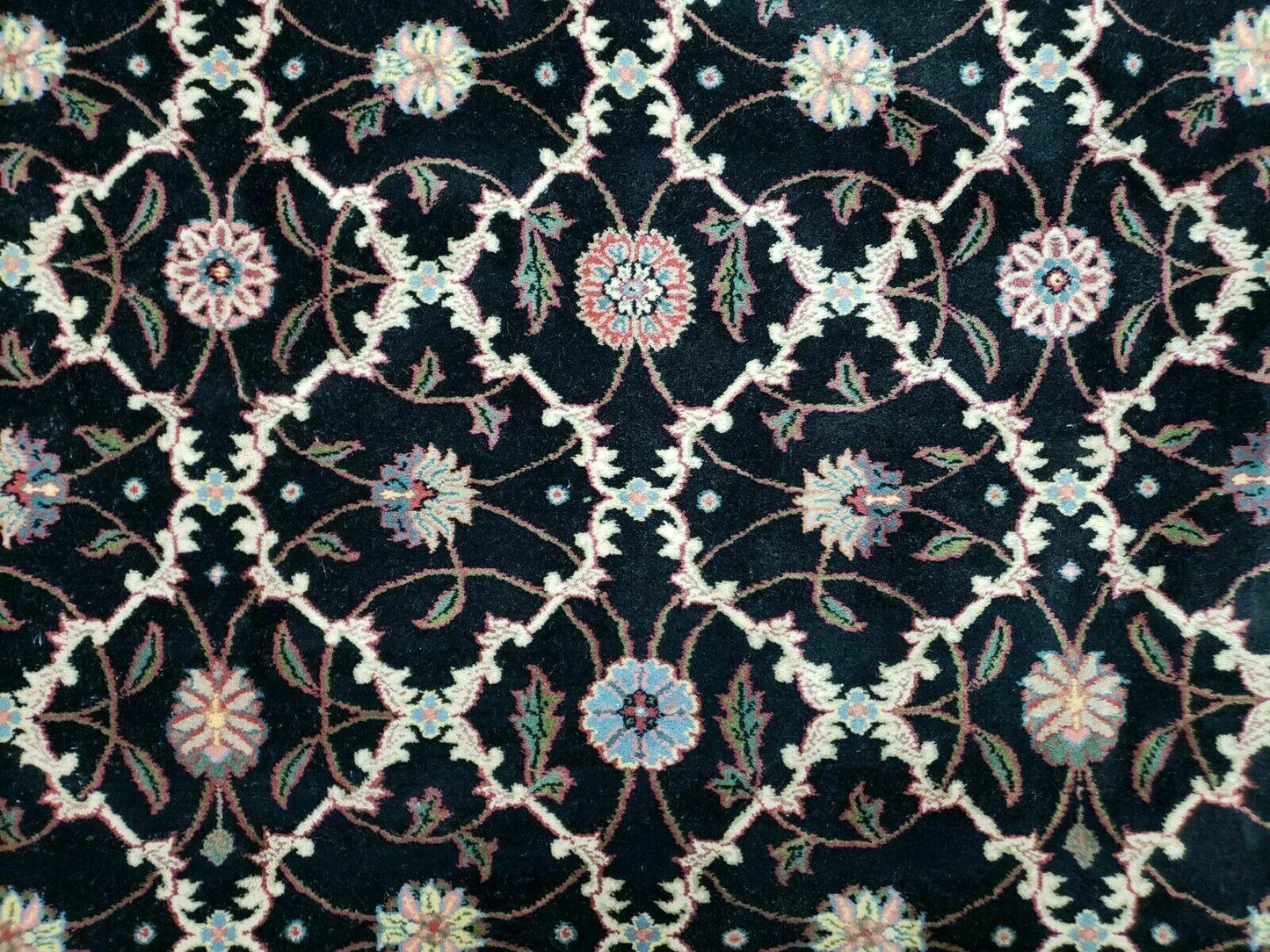 6' X 9' Handmade India Floral Oriental Wool Rug Carpet Hand Knotted Nice Black - Nuvé