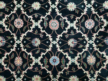6' X 9' Handmade India Floral Oriental Wool Rug Carpet Hand Knotted Nice Black - Nuvé