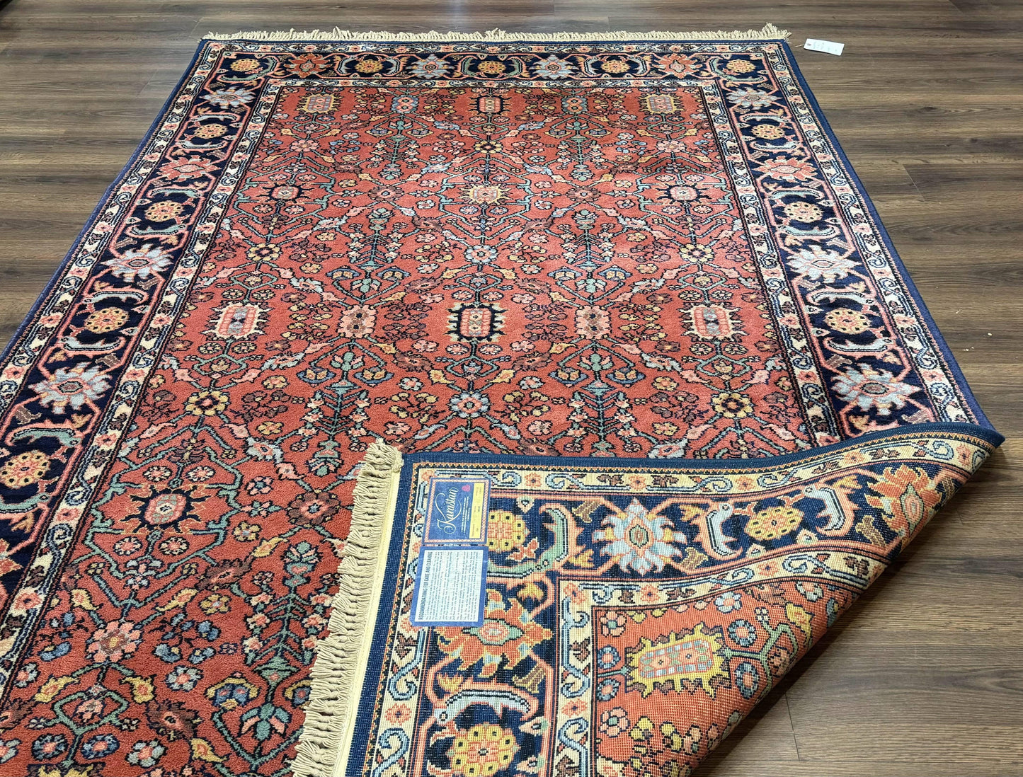 5.9 x 9 Karastan Serapi Rug #729, Wool Karastan Carpet, Original 700 Series, Red and Dark Blue, Discontinued, 6x9 Vintage Karastan, Rare - Nuvé