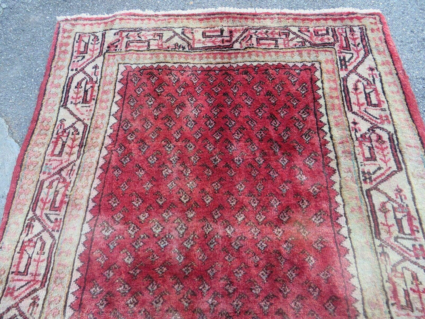 3'7"X 10' Antique Handmade India Oriental Paisley Wool Runner Rug Vegy # 31 - Nuvé