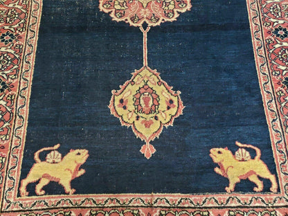 4' X 6' Antique Handmade Turkish Ghiordes Wool Rug Veg Dyes Organic Lion Nice - Nuvé