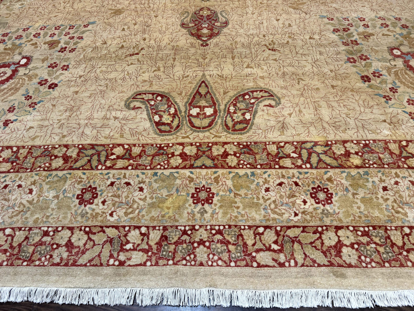 Palace Size Pak Persian Rug 13x17, Haji Jalili Design, Beige and Rust, Wool Hand Knotted, Fine 260 KPSI - Nuvé