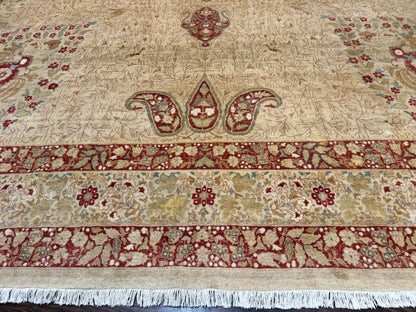 Palace Size Pak Persian Rug 13x17, Haji Jalili Design, Beige and Rust, Wool Hand Knotted, Fine 260 KPSI - Nuvé