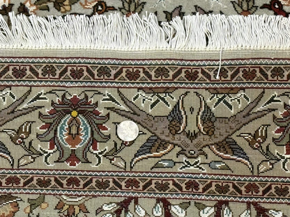 Wonderful Persian Tabriz Rug 3x5, Tree of Life, Animal Pictorials, Birds, Wool & Silk Highlights, Fine 330 KPSI - Nuvé