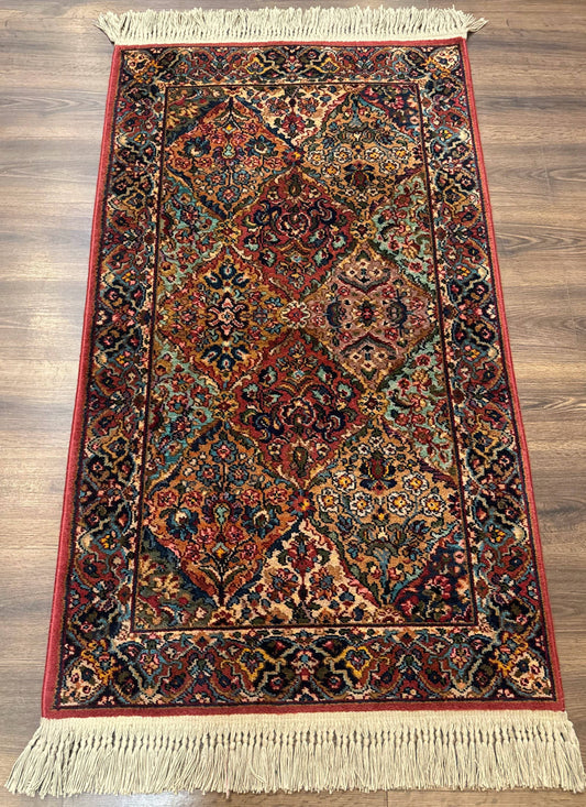 Karastan Rug 3x5 Multicolor Panel Kirman #717, Original 700 Series, Wool Pile, Discontinued - Nuvé