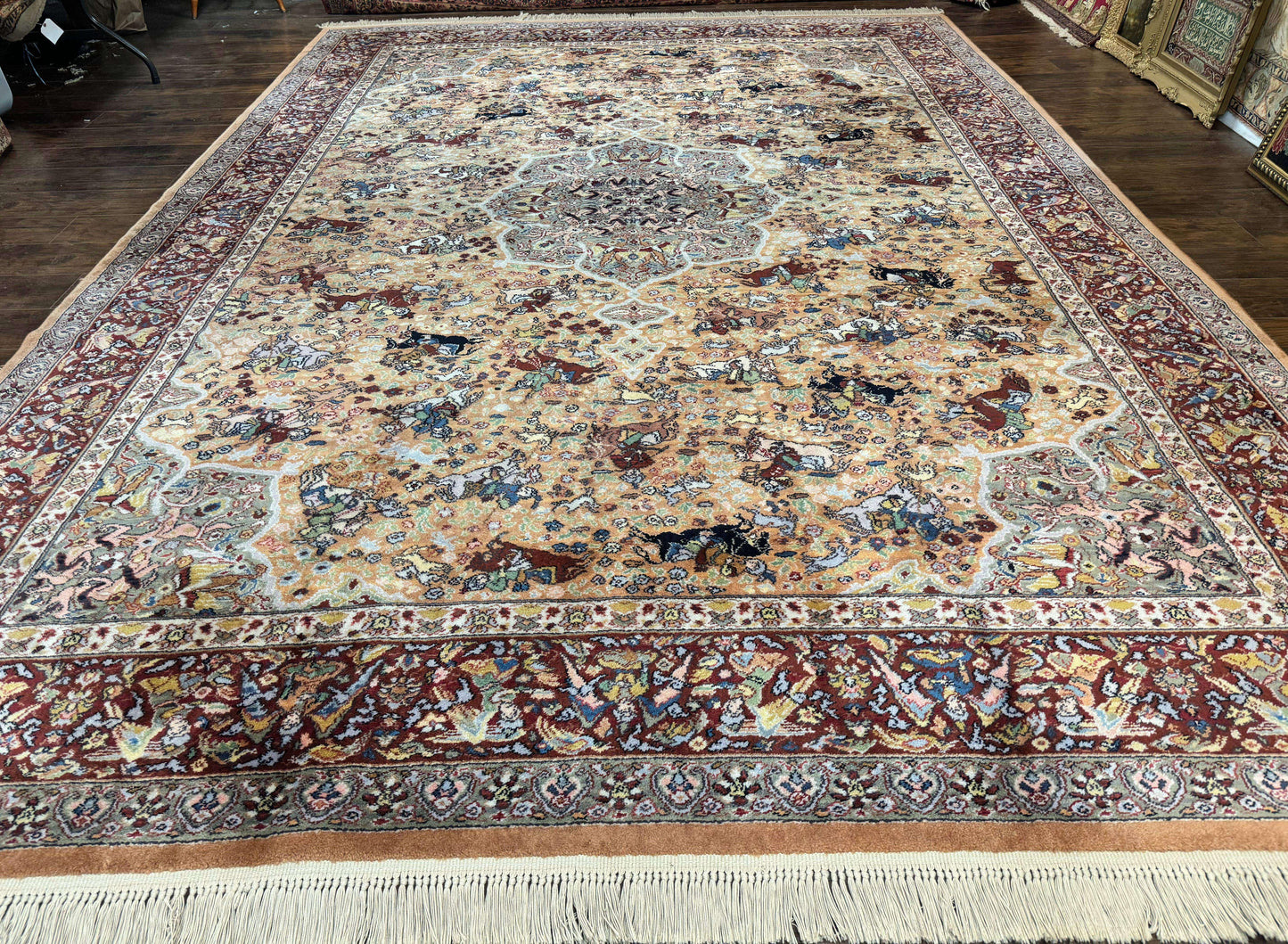 Karastan Rug 10x14 - Persian Hunting  #723 - Wool Pile, Vintage - Nuvé