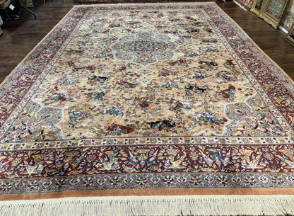 Karastan Rug 10x14 - Persian Hunting  #723 - Wool Pile, Vintage - Nuvé
