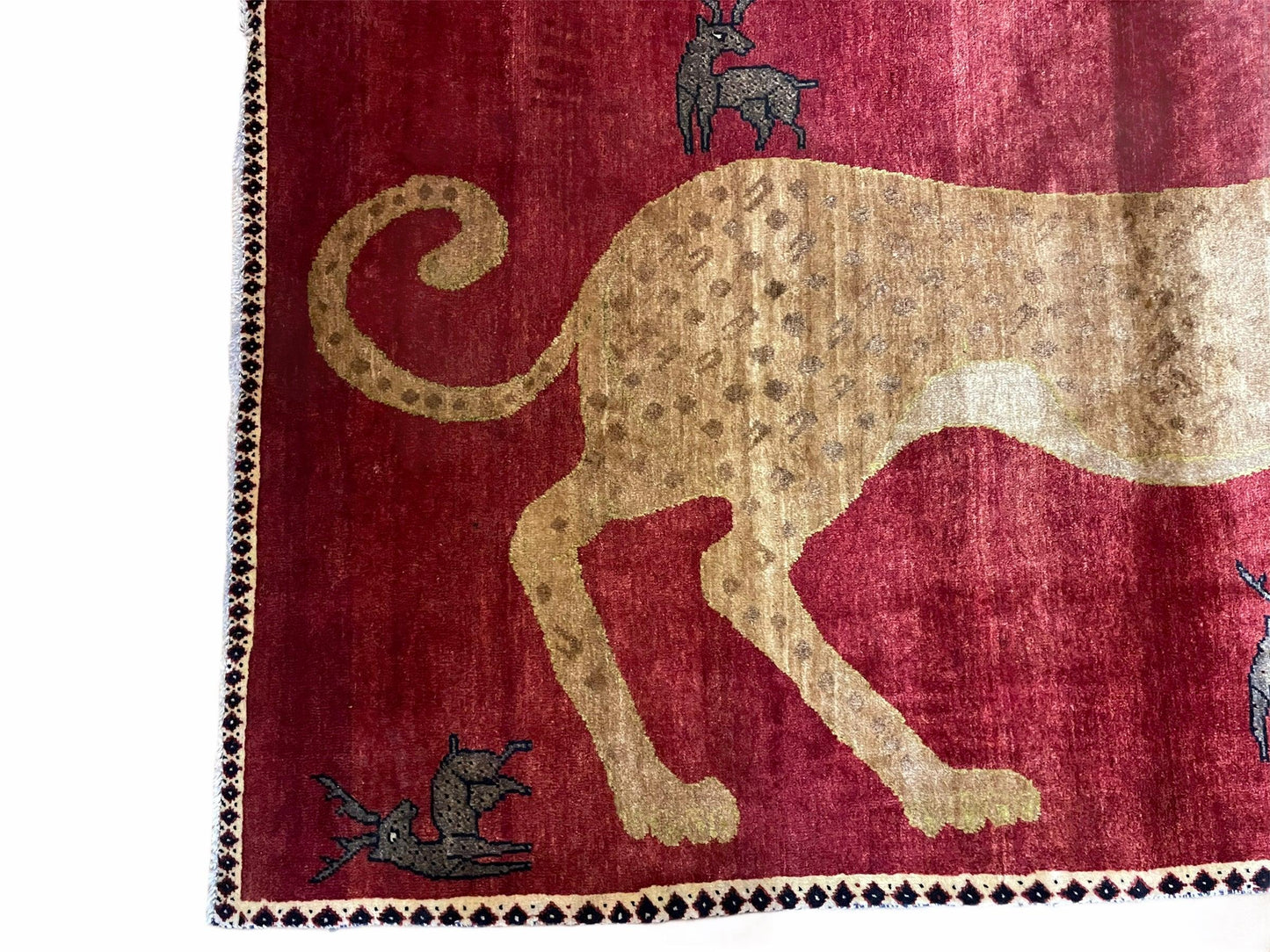 3.5 X 6 Handmade New Vintage Quality Wool Rug Leopard Red Tribal Hand-Knotted - Nuvé