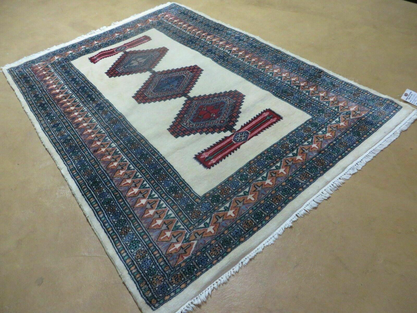 4' X 6' Vintage Handmade Bokhara Turkoman Pakistan Wool Rug Carpet Nice - Nuvé