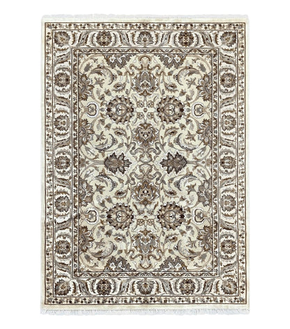 Indo Mahal Rug 6x9, Indian Carpet 6 x 9 ft, Light Green and Ivory, Floral Allover, Wool Oriental Carpet, Traditional Rug, Handmade
