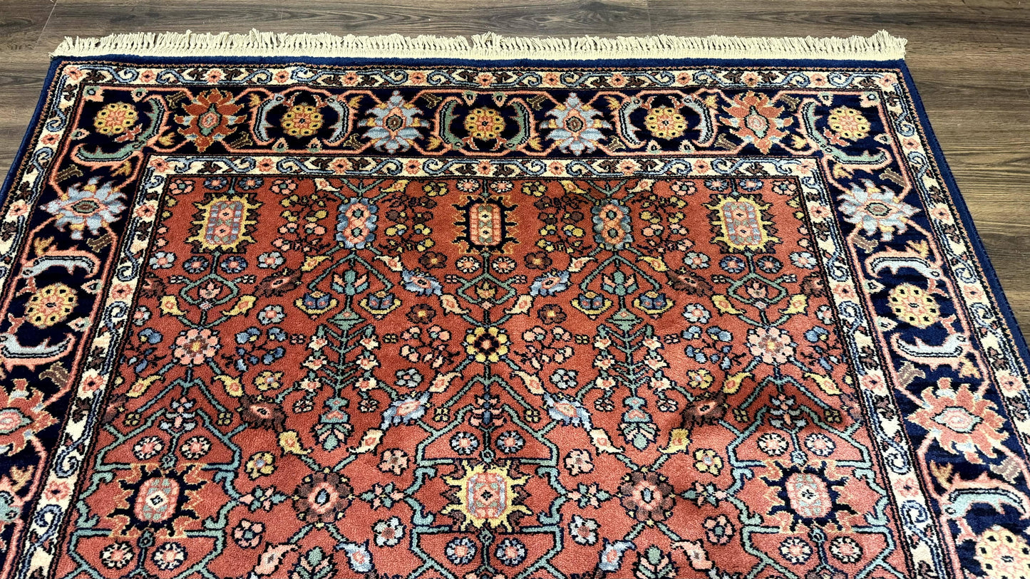 5.9 x 9 Karastan Serapi Rug #729, Wool Karastan Carpet, Original 700 Series, Red and Dark Blue, Discontinued, 6x9 Vintage Karastan, Rare - Nuvé