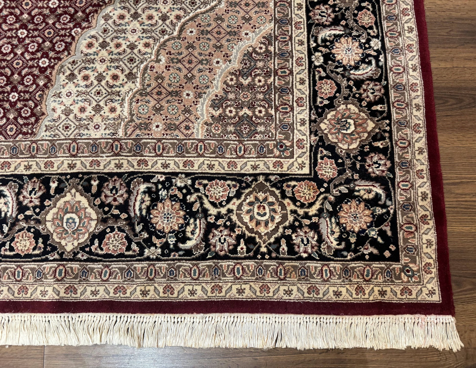 Sino Persian Rug 8x10, Herati, Elegant Oriental Carpet, Dark Maroon - Nuvé