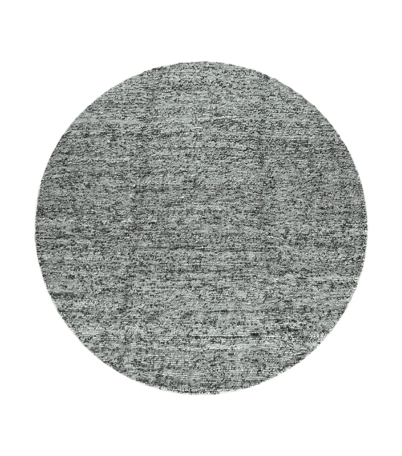 Large Round Indian Rug 11x11, Teal, Vintage Handmade Wool Carpet