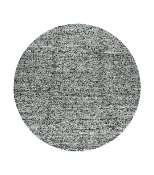 Large Round Indian Rug 11x11, Teal, Vintage Handmade Wool Carpet