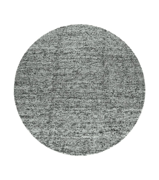 Large Round Indian Rug 11x11, Teal, Vintage Handmade Wool Carpet
