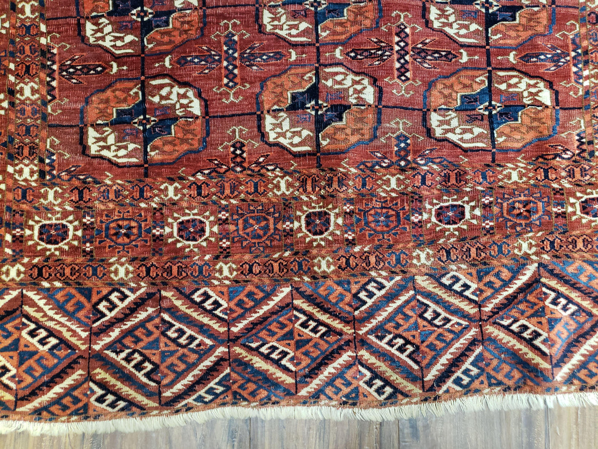 4x7 Antique Yamud Rug Russian Rug Turkoman Rug Fine Weave Rug