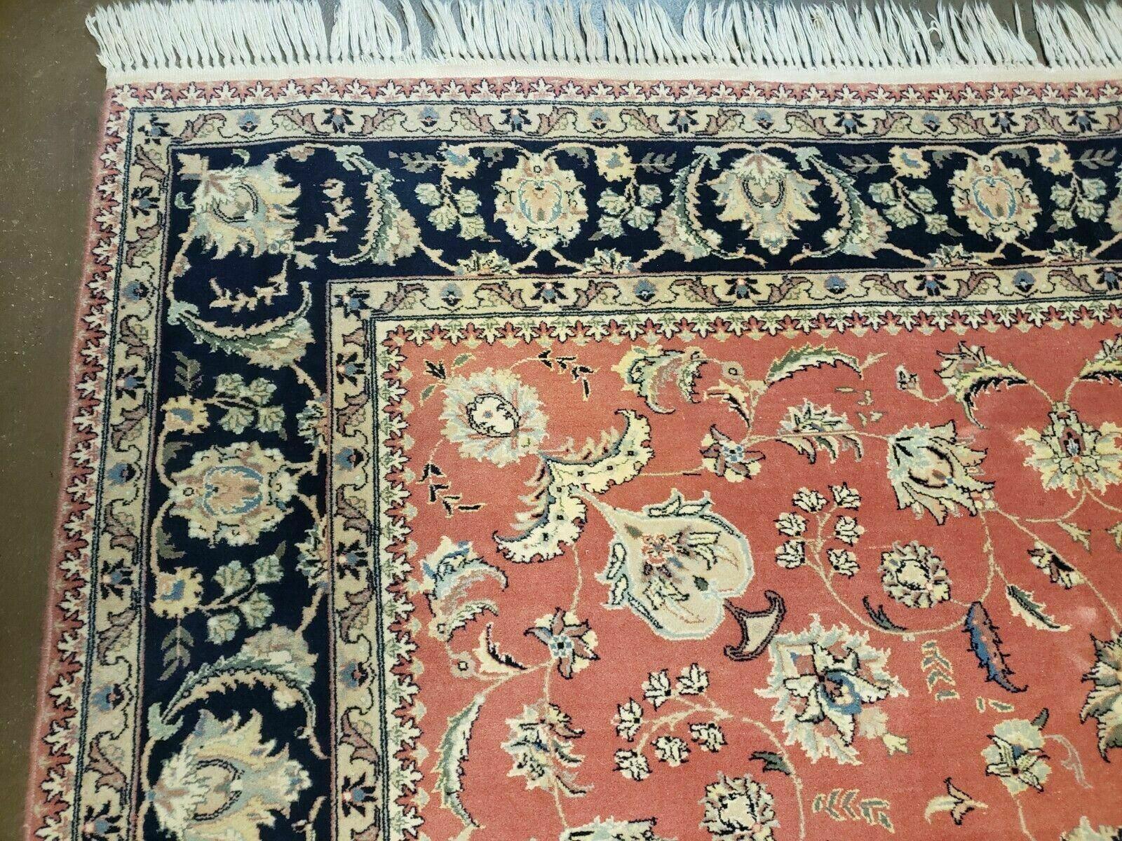 6' X 9' Vintage Fine Oriental Floral Handmade Wool Rug Vegetable Dyes Red Nice - Nuvé