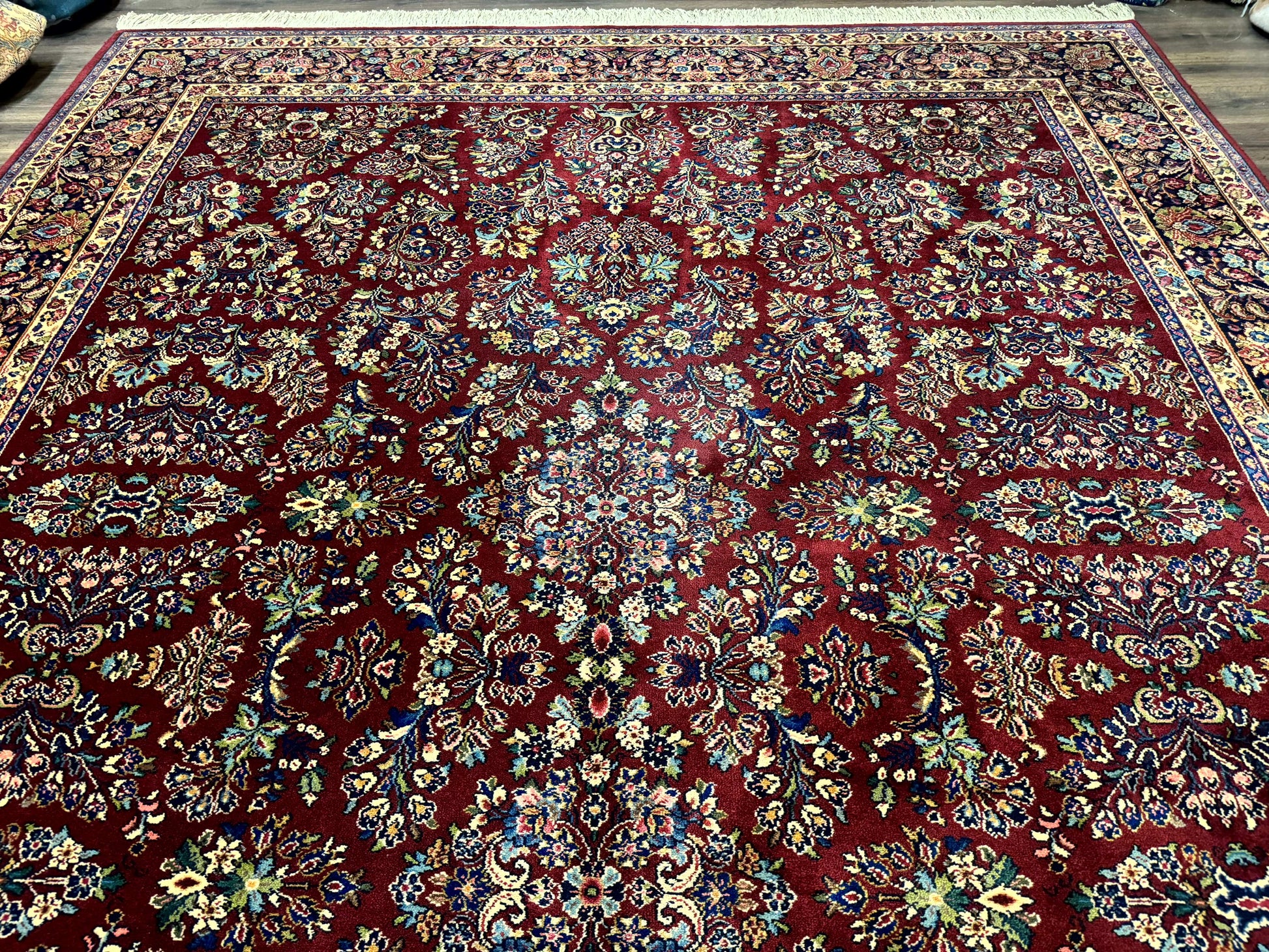 10x14 Karastan Rug Red Sarouk #785, Wool Original 700 Series - Nuvé
