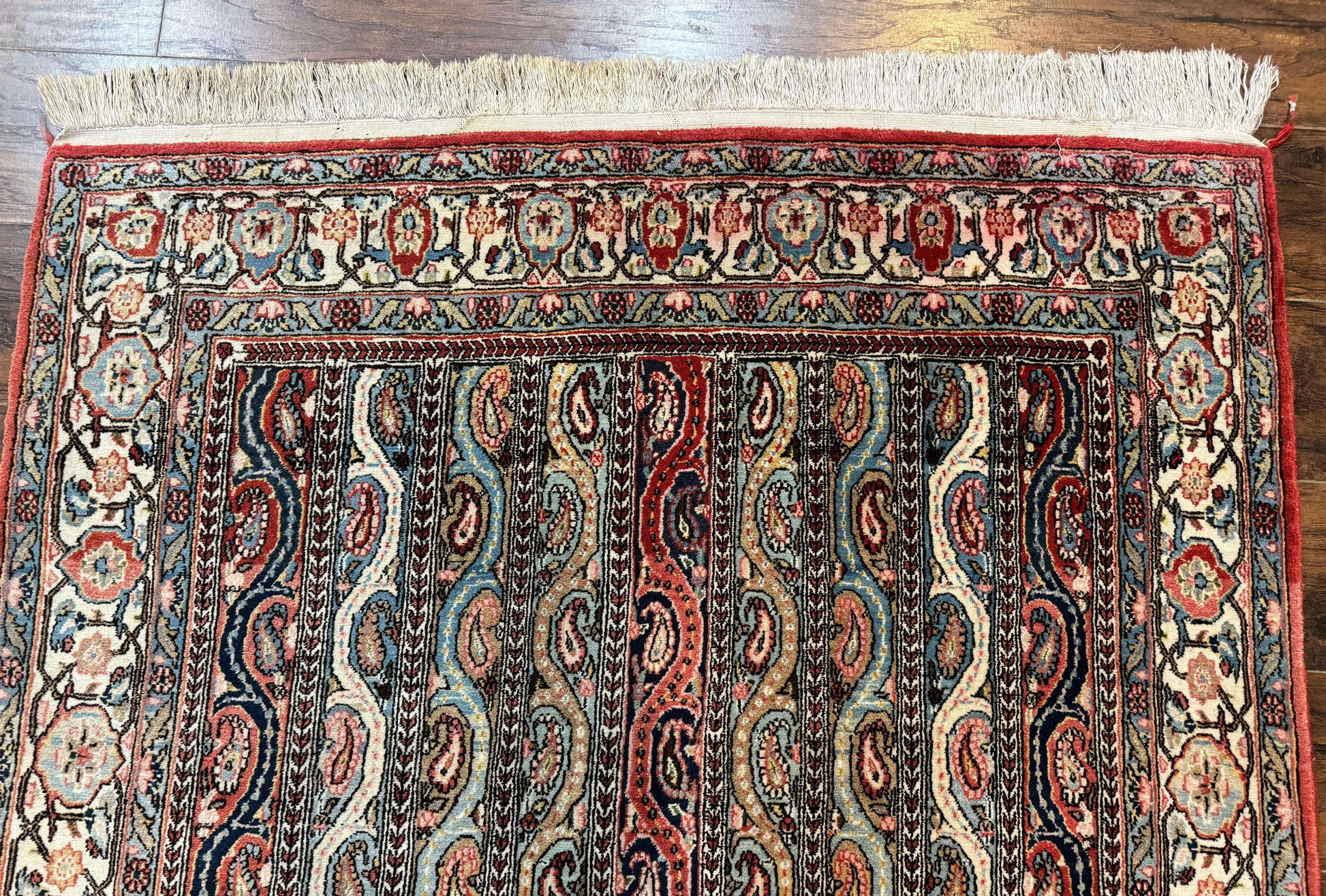 Persian Qum Rug 4x7, Striped Paisley Boteh Design - Nuvé