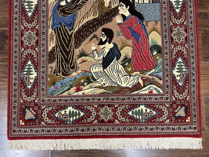 Persian Kashan Pictorial Rug 3x5 - Jesus on Cross - Nuvé