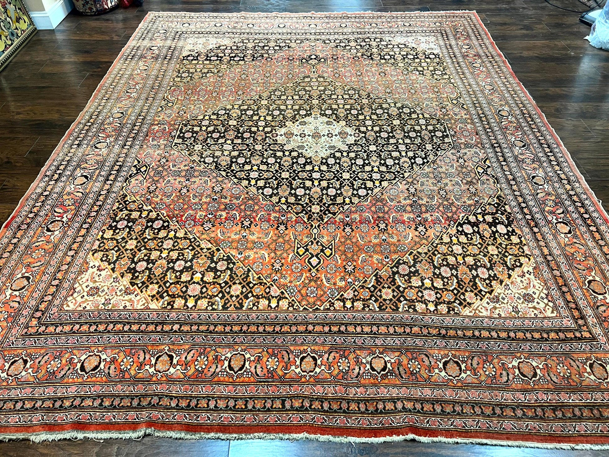 Rare Antique Persian Tabriz Rug 9x12, Red, Handmade, Wool - Nuvé