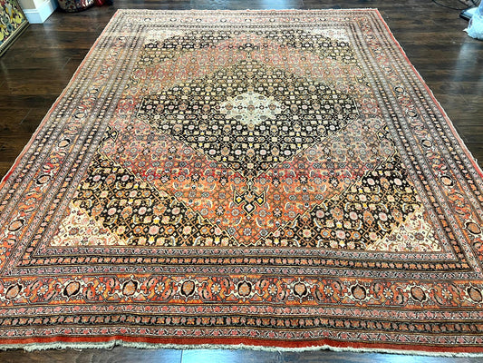 Rare Antique Persian Tabriz Rug 9x12, Red, Handmade, Wool - Nuvé