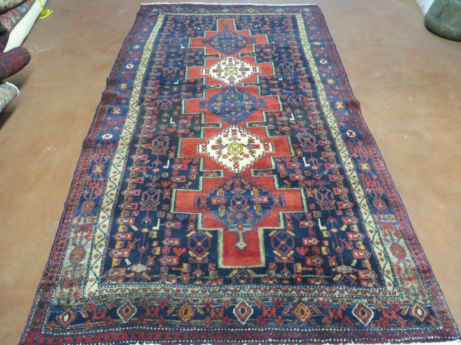 4' X 7' Antique Handmade Turkish Wool Rug Nice # 638 - Nuvé