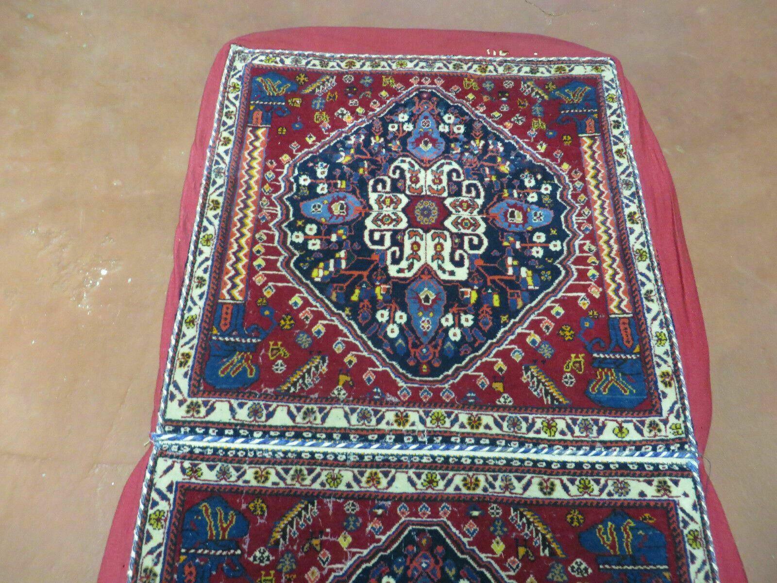 2'X 4' Antique Handmade Turkish Floral Oriental Wool Rug Pillow Case Cushion - Nuvé