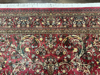 Sino Persian Rug 9x12, Fine 290 KPSI, Rose-Red, Floral Allover - Nuvé