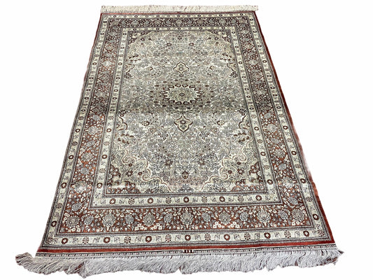 4' X 6' Vintage Fine Handmade Chinese Oriental Silk Rug 400 KPSI Wow - Nuvé