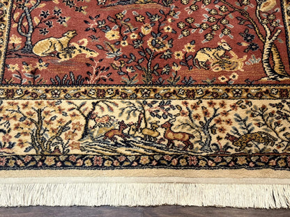 Persian Wool Rug 4x6, Tree of Life Animal Pictorials, Vintage, Power Loomed Ardakan Rug - Nuvé