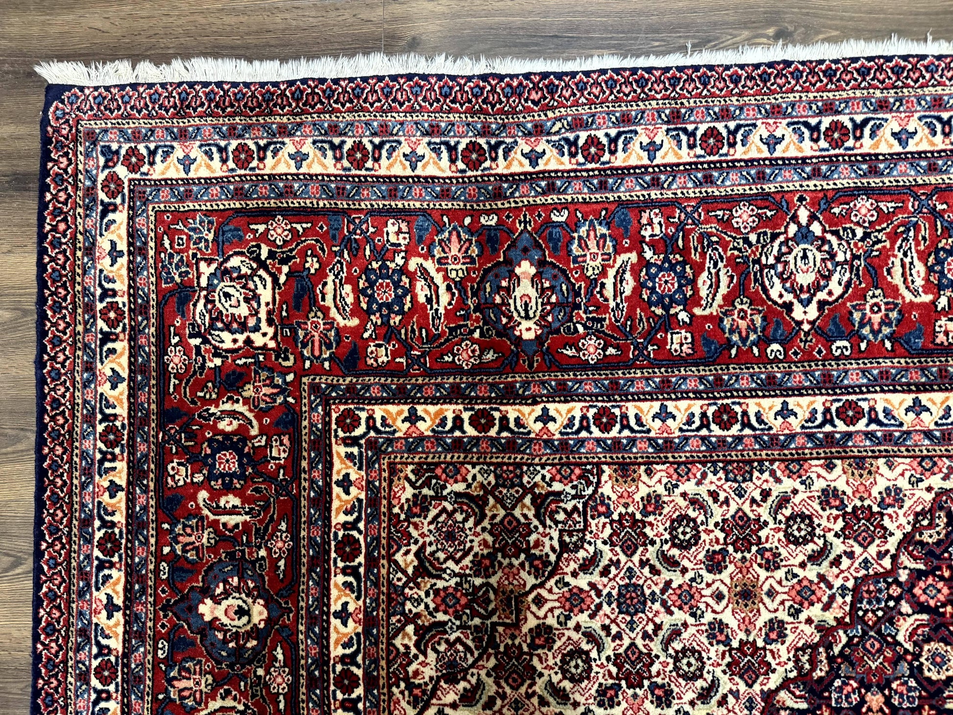 Persian Tabriz Rug 11x14 Navy Blue Herati Wool Carpet - Nuvé