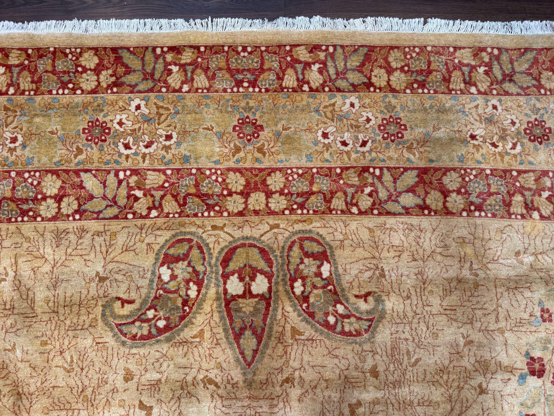 Palace Size Pak Persian Rug 13x17, Haji Jalili Design, Beige and Rust, Wool Hand Knotted, Fine 260 KPSI - Nuvé