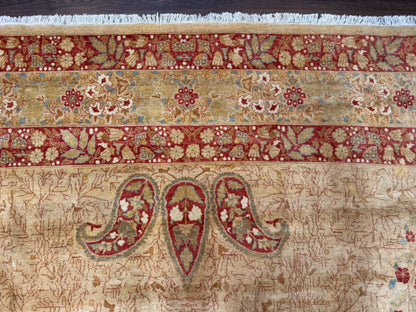 Palace Size Pak Persian Rug 13x17, Haji Jalili Design, Beige and Rust, Wool Hand Knotted, Fine 260 KPSI - Nuvé