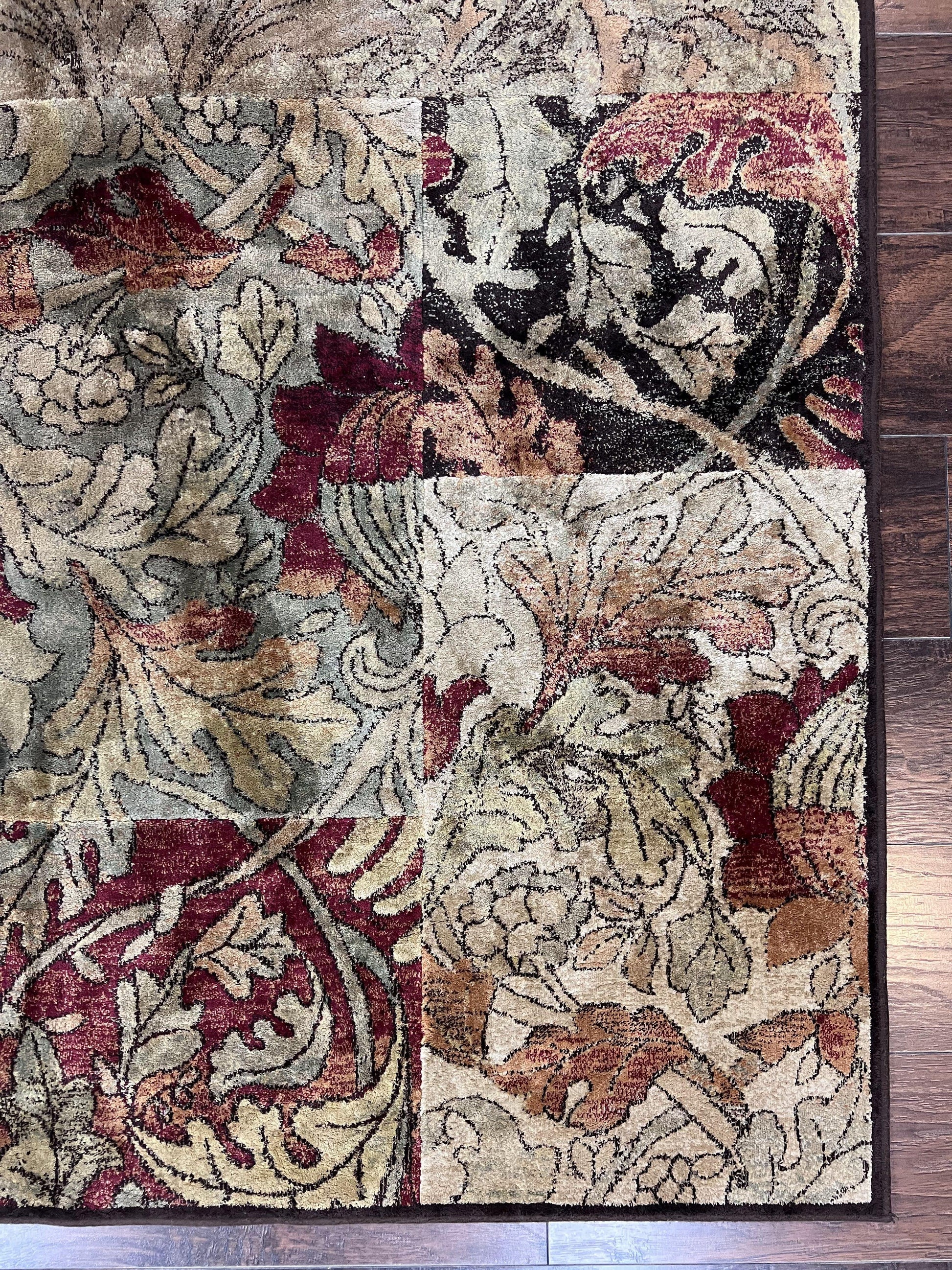 Modern Abstract Area Rug 5x7, Floral Design, Contemporary Carpet 5 x 7, Multicolor - Nuvé