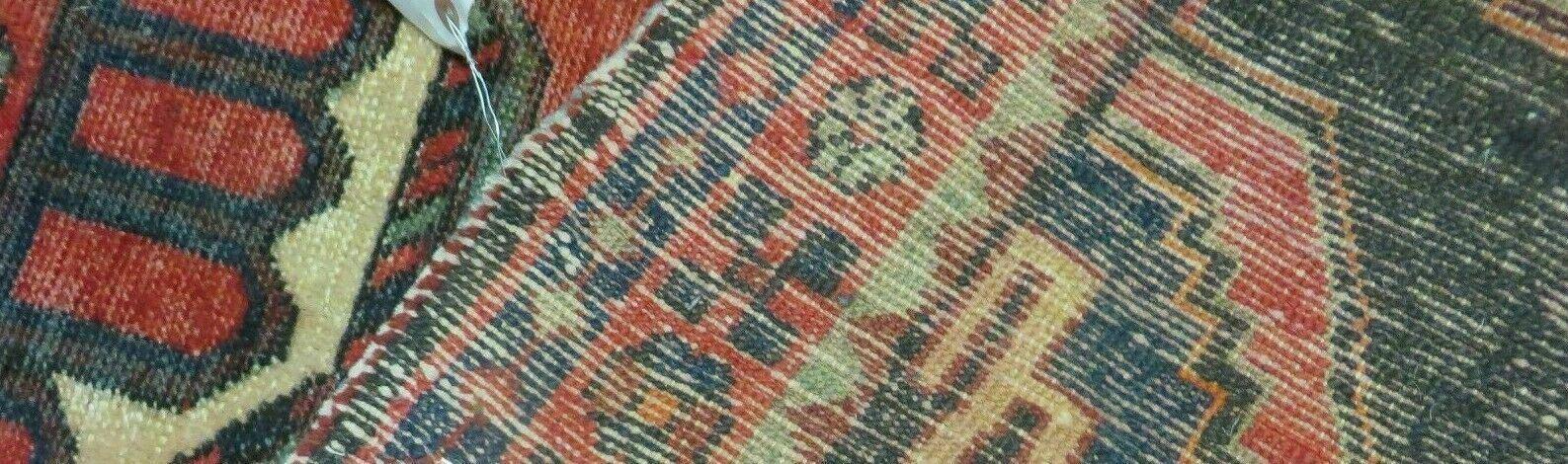 4' X 8' Antique Handmade India Geometric Oriental Tribal Wool Rug Red # 603 - Nuvé