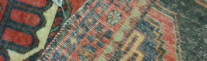 4' X 8' Antique Handmade India Geometric Oriental Tribal Wool Rug Red # 603 - Nuvé