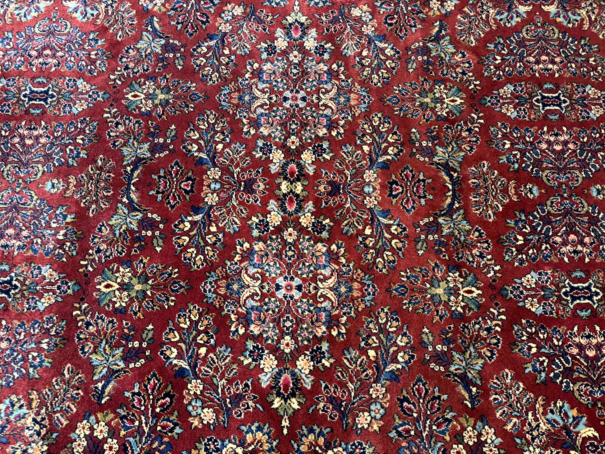 Karastan Rug 10x14, Red Sarouk #785, Wool Original 700 Series - Nuvé