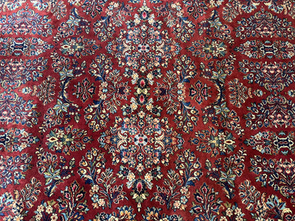 Karastan Rug 10x14, Red Sarouk #785, Wool Original 700 Series - Nuvé