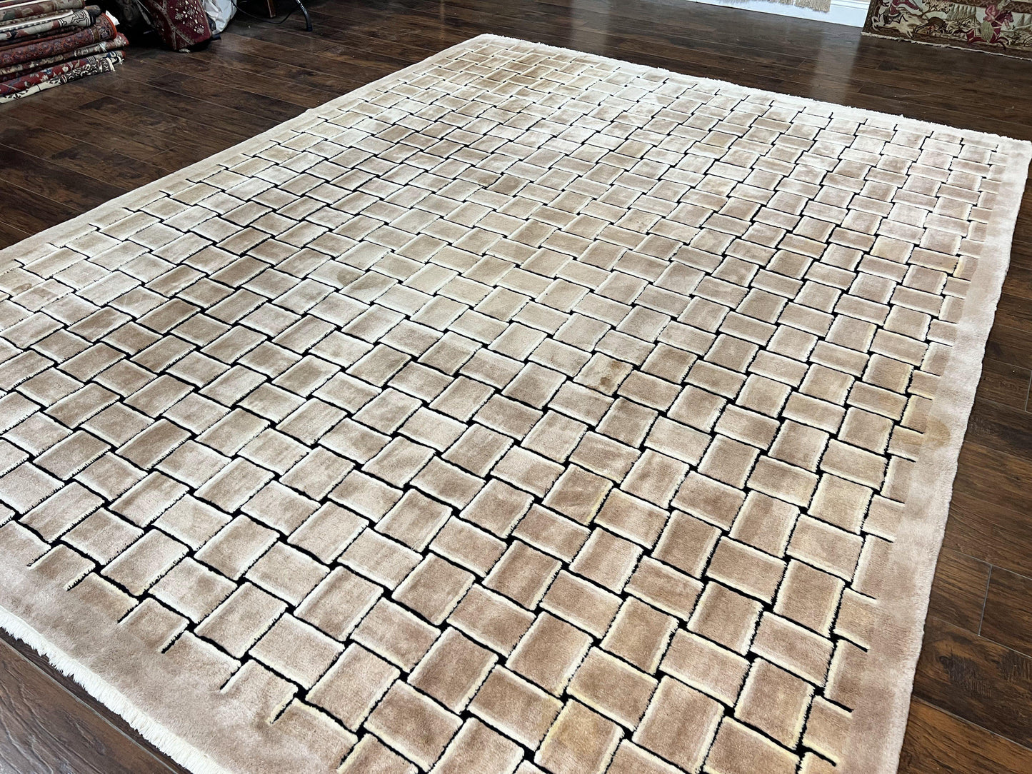 Tibetan Rug 9x12, Handmade, Wool, Modern Design - Nuvé
